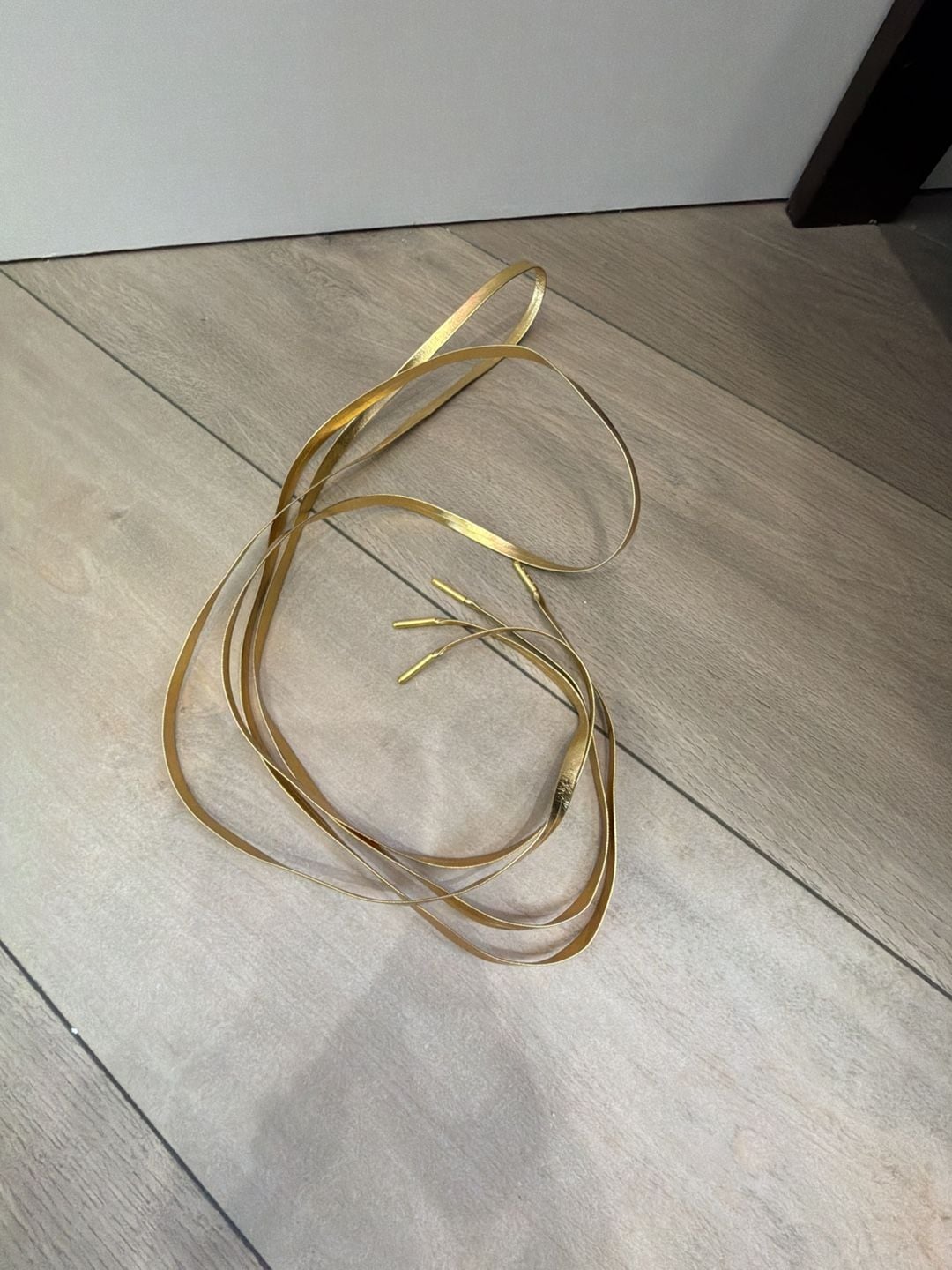 Metallic Gold Flat Laces for Sneakers or Dress Shoes 2