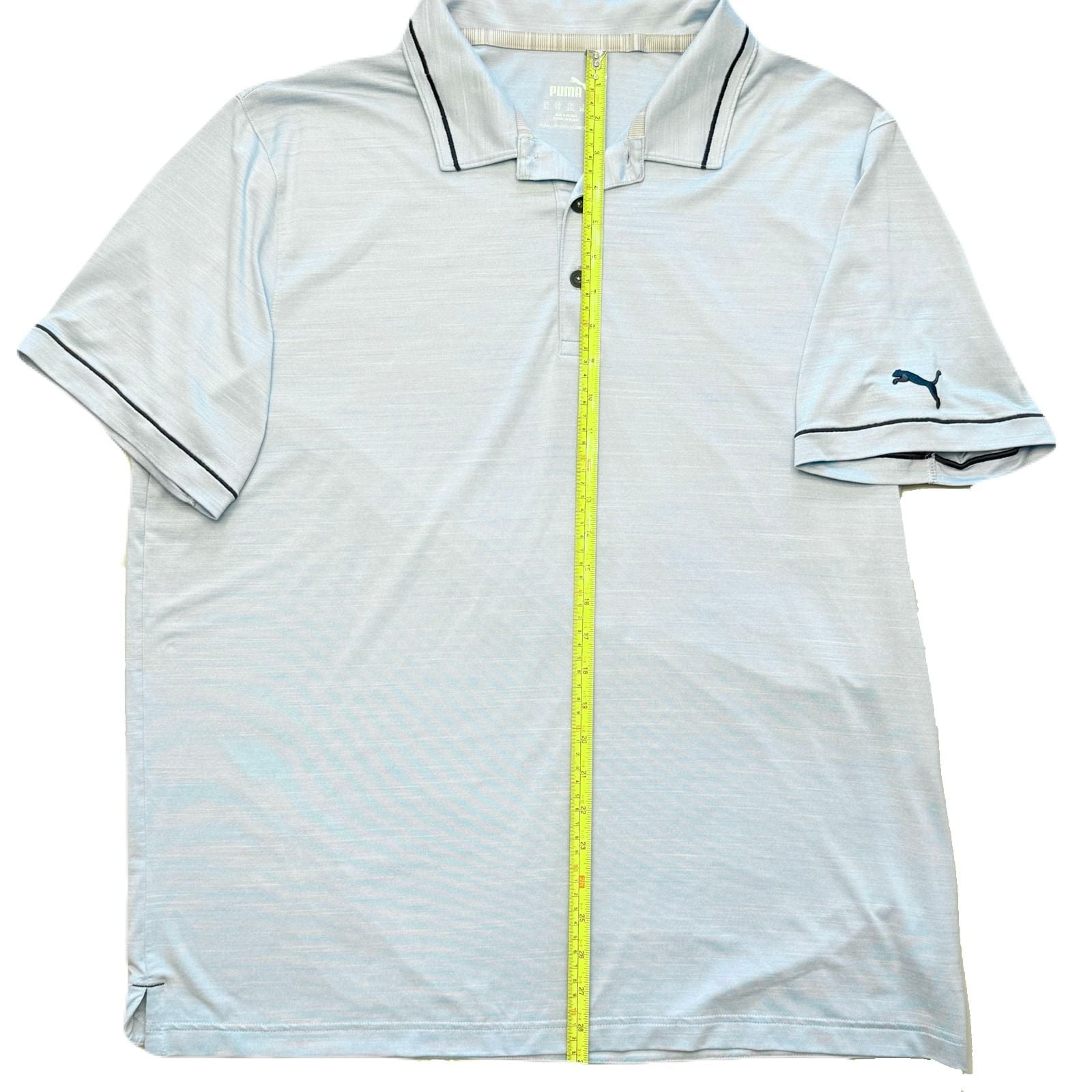 Puma Mens Cloudspun Monarch Golf Polo Shirt Blue Heather Short Sleeve XL 599117 6