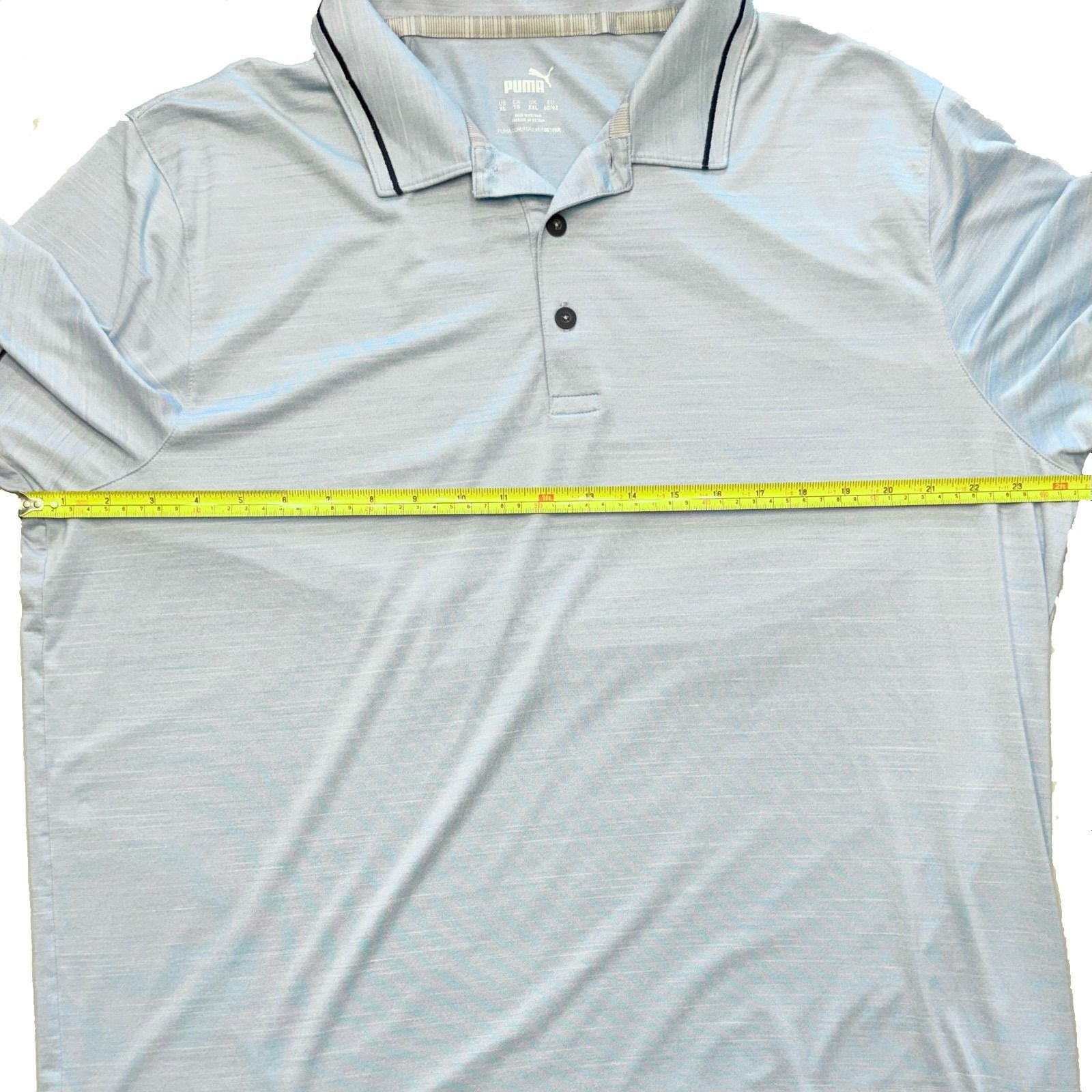 Puma Mens Cloudspun Monarch Golf Polo Shirt Blue Heather Short Sleeve XL 599117 7