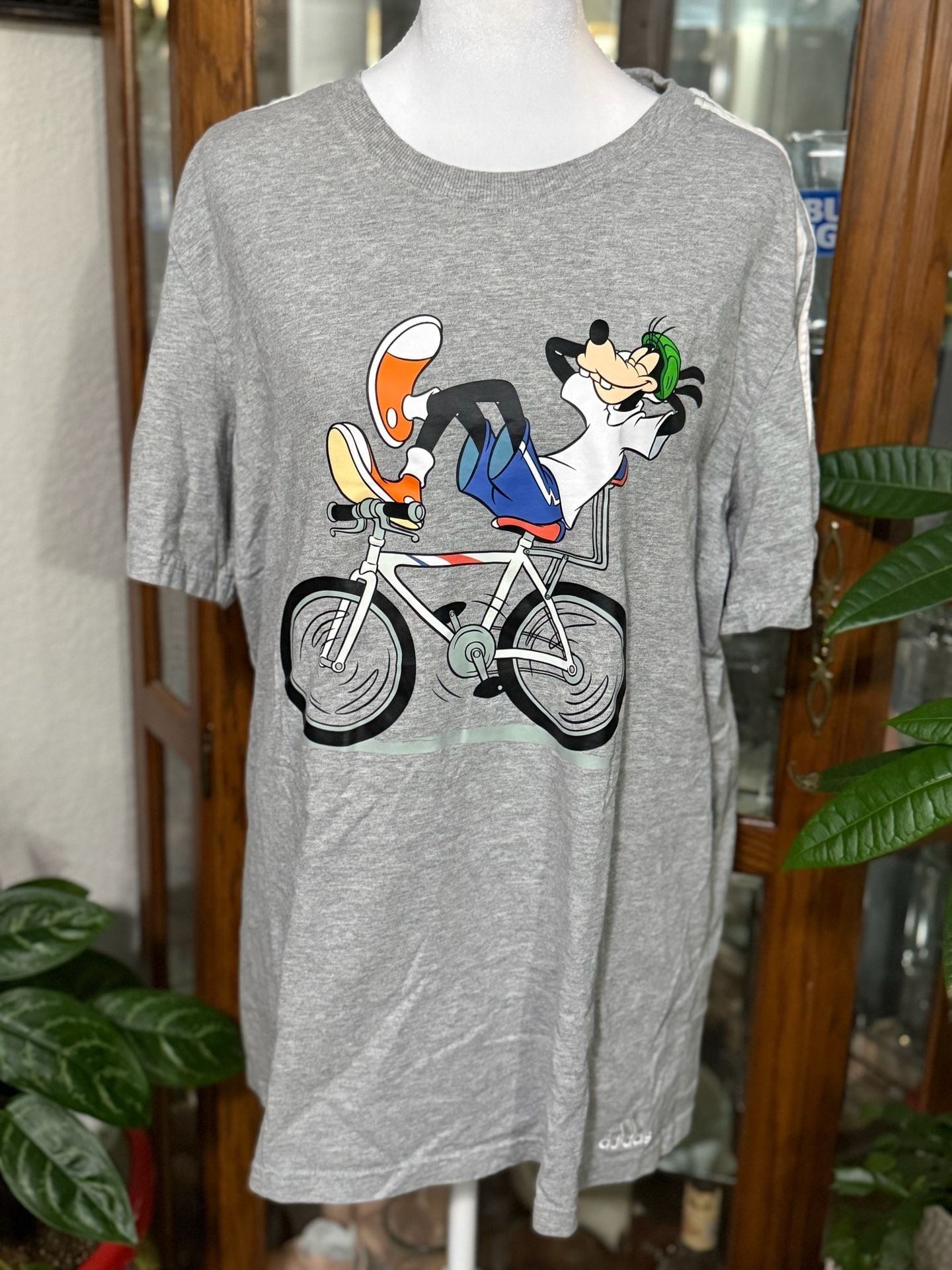 adidas x Disney Goofy Cycling Graphic 3-Stripe T-Shirt 1