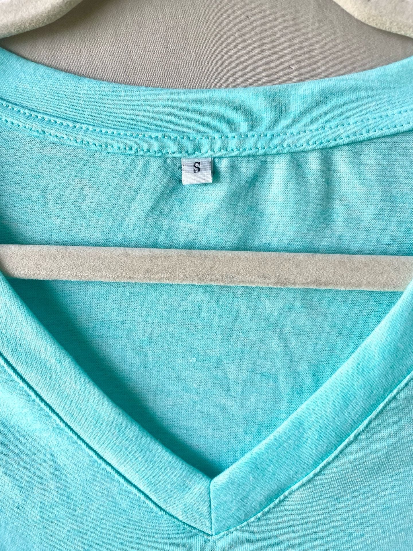 Bright Aqua Blue V-Neck Puff Sleeve Knit Top 4