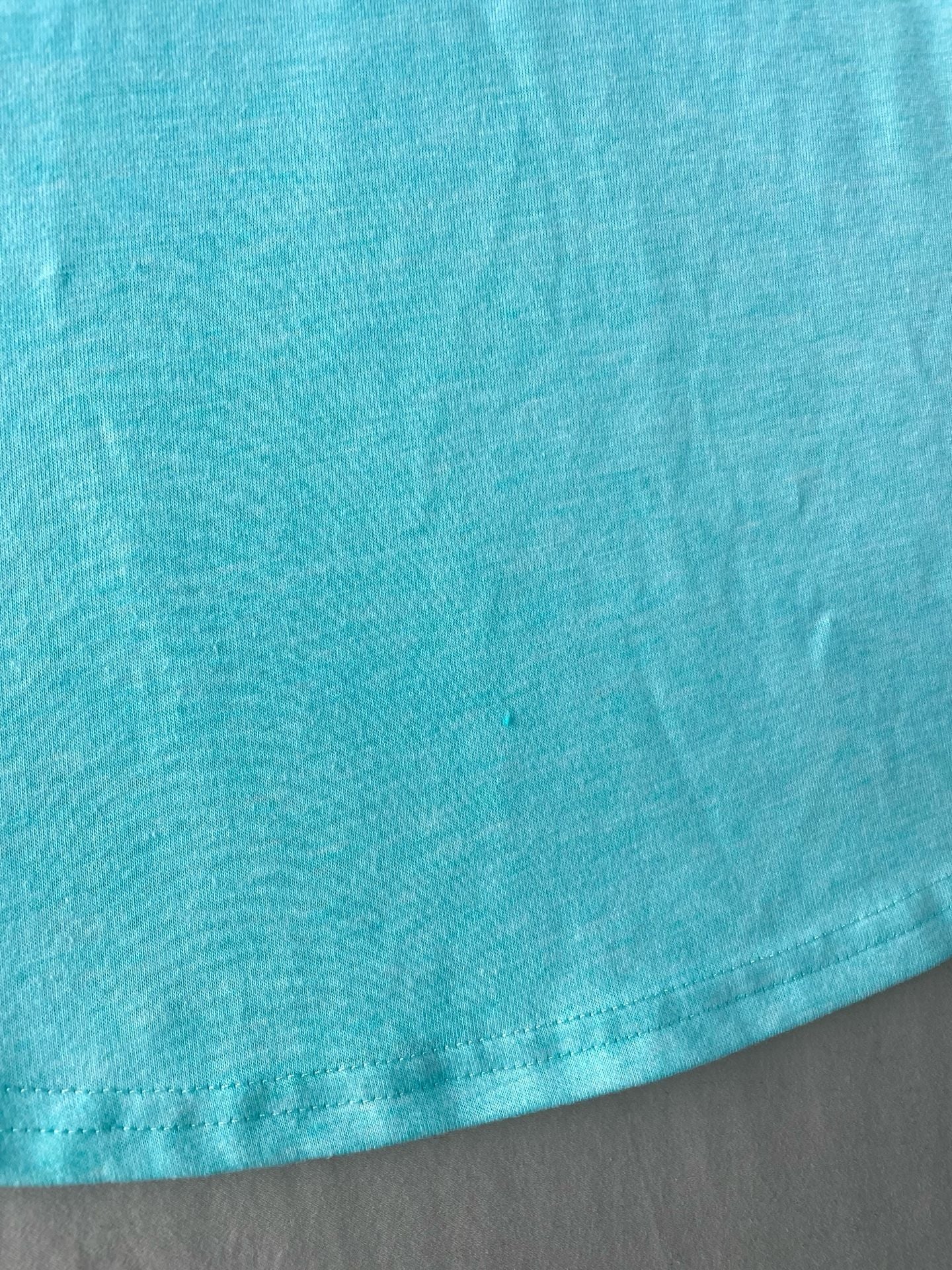 Bright Aqua Blue V-Neck Puff Sleeve Knit Top 7
