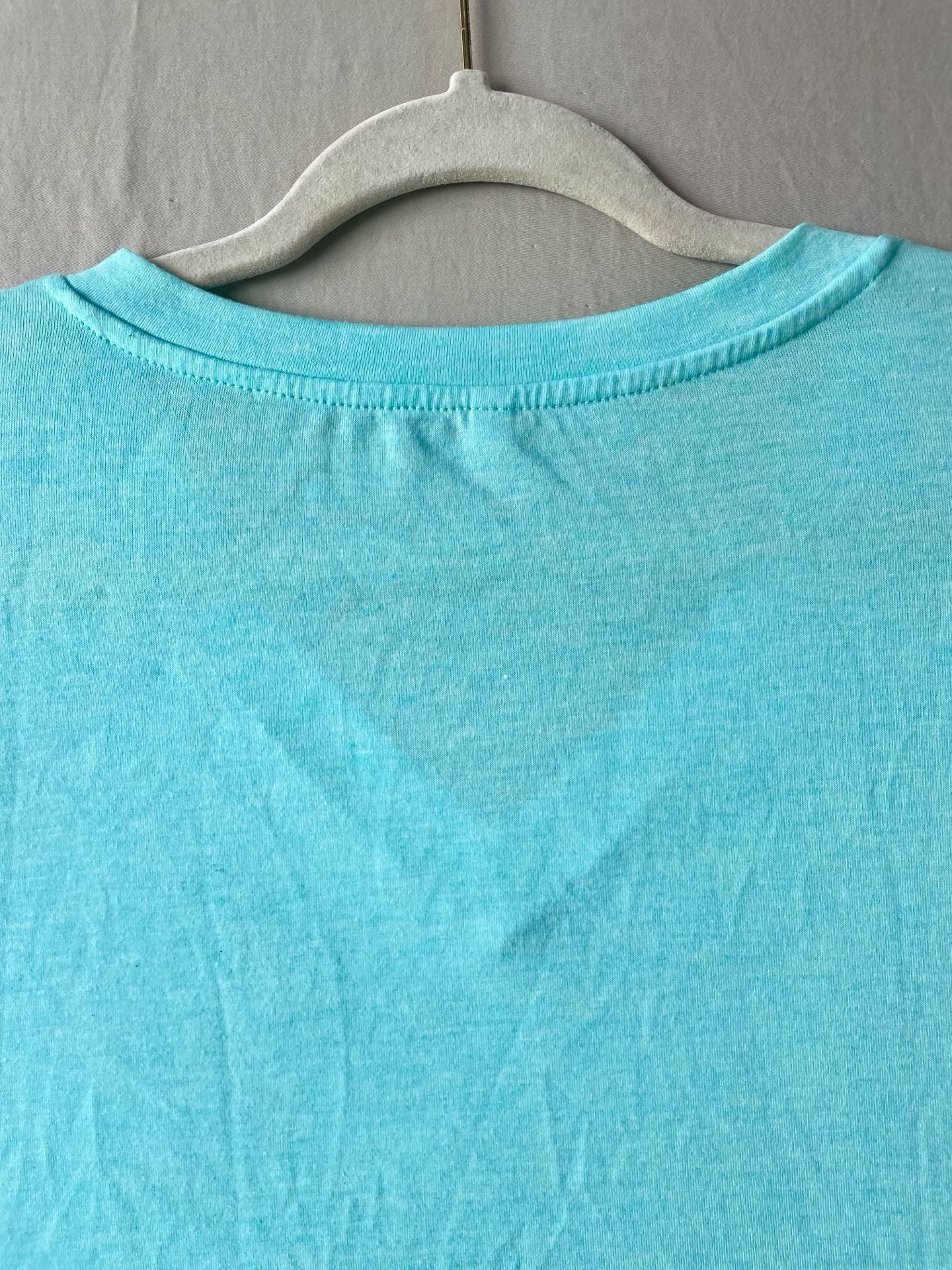 Bright Aqua Blue V-Neck Puff Sleeve Knit Top 9