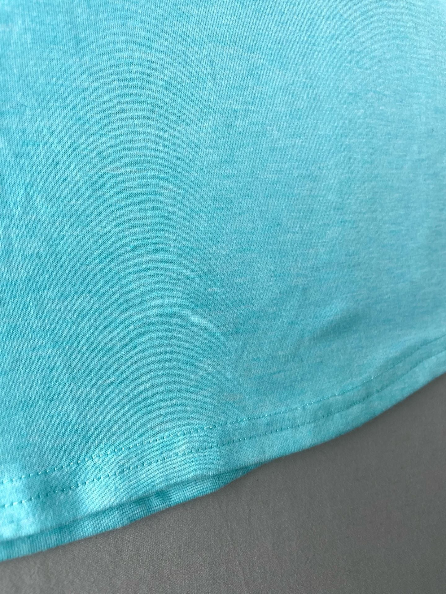 Bright Aqua Blue V-Neck Puff Sleeve Knit Top 10