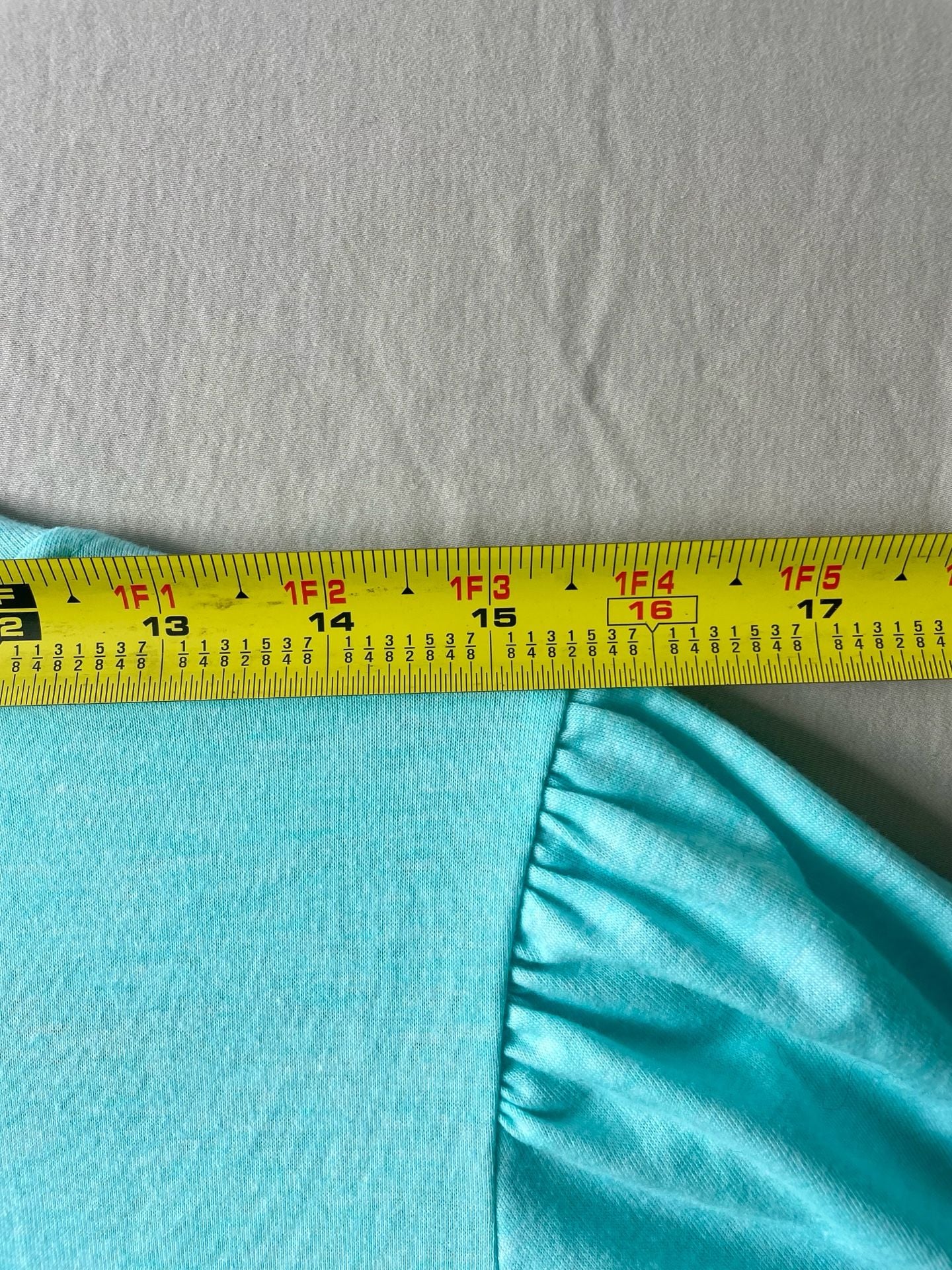 Bright Aqua Blue V-Neck Puff Sleeve Knit Top 12