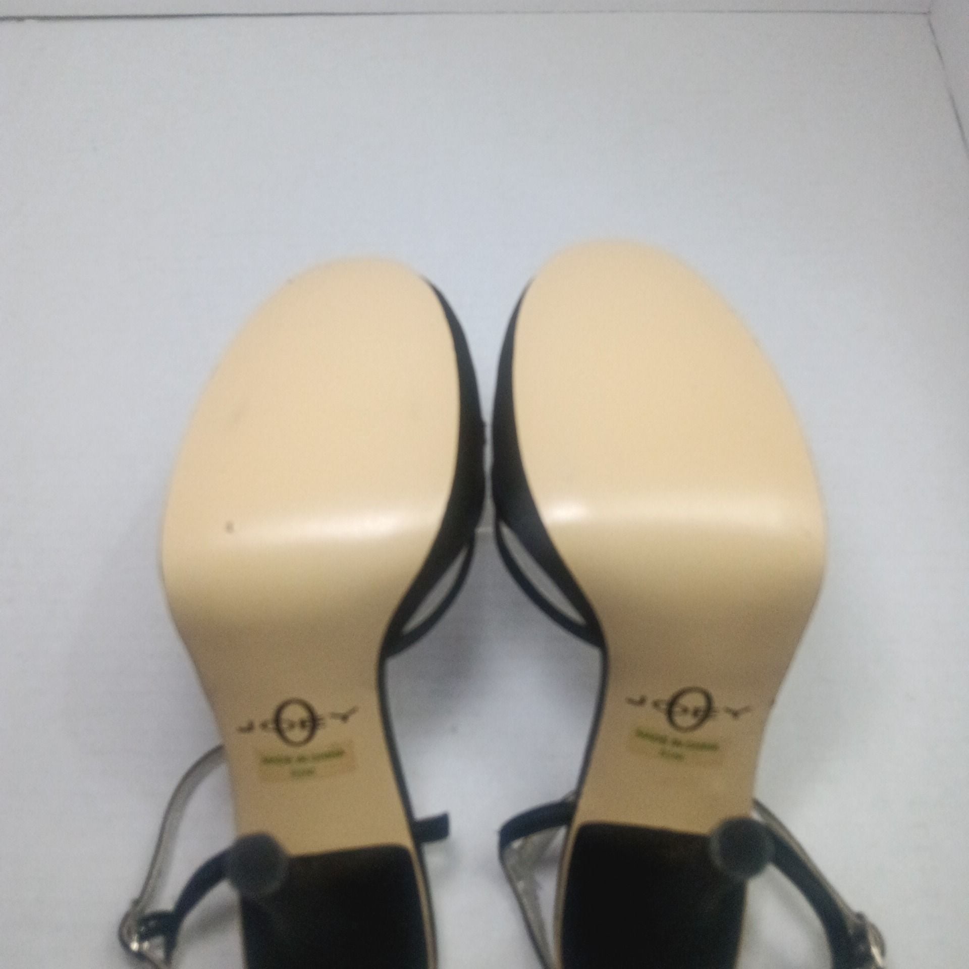 Joey O Black Satin Strappy Ankle Strap Heels 8