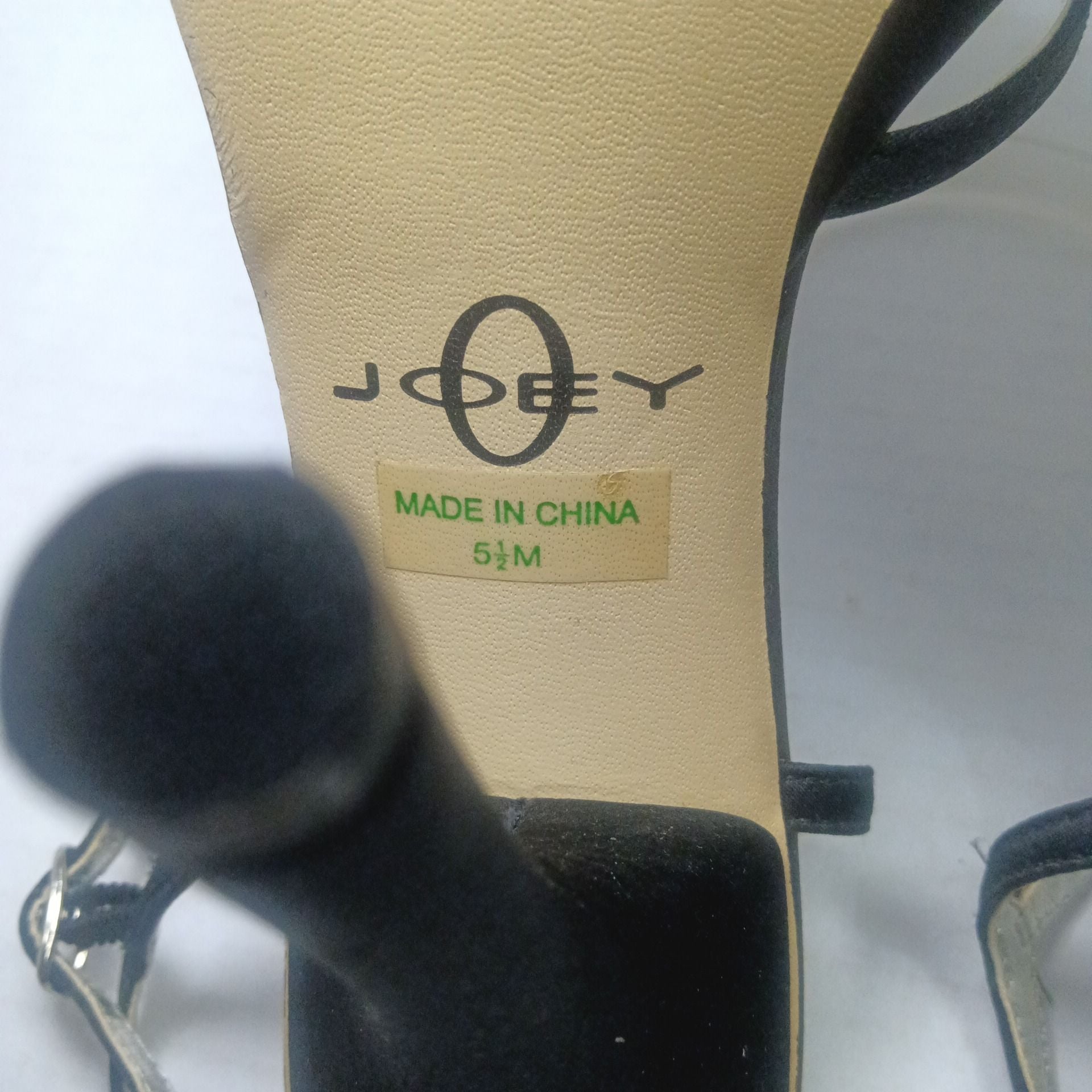 Joey O Black Satin Strappy Ankle Strap Heels 9