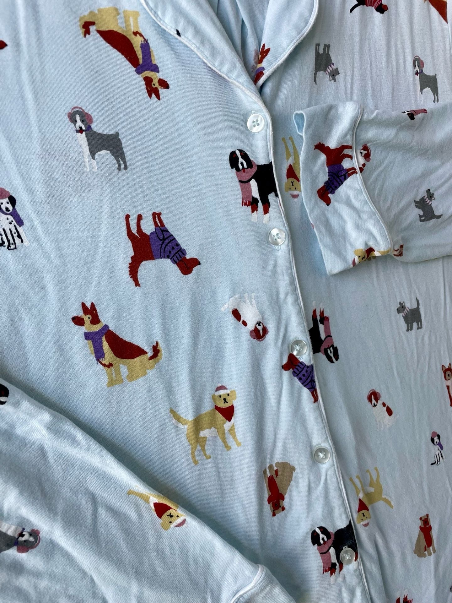 dip Eco-Friendly 3-Piece Sleepwear Christmas Dogs Pajama Set with Scrunchie 5