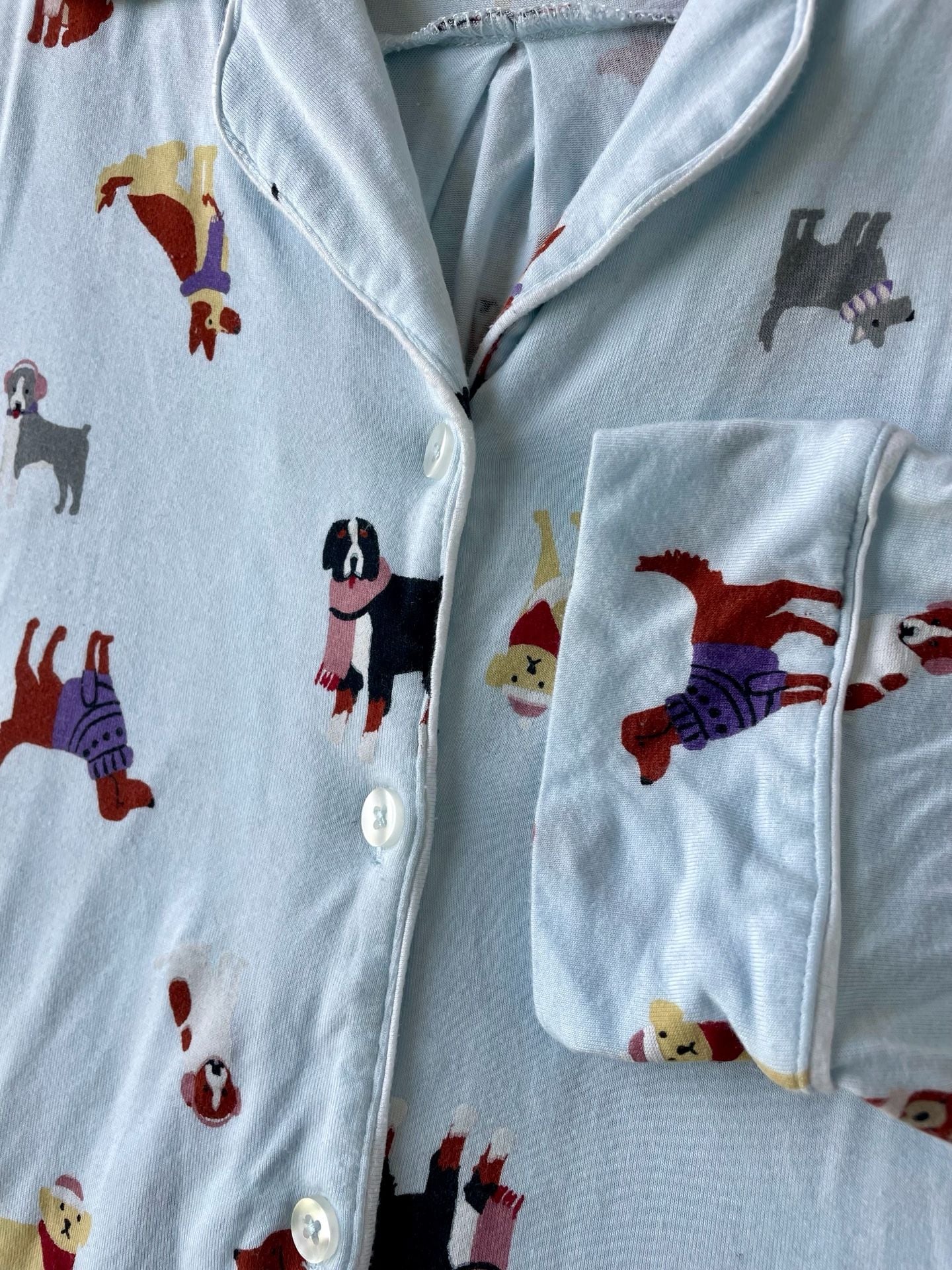 dip Eco-Friendly 3-Piece Sleepwear Christmas Dogs Pajama Set with Scrunchie 6