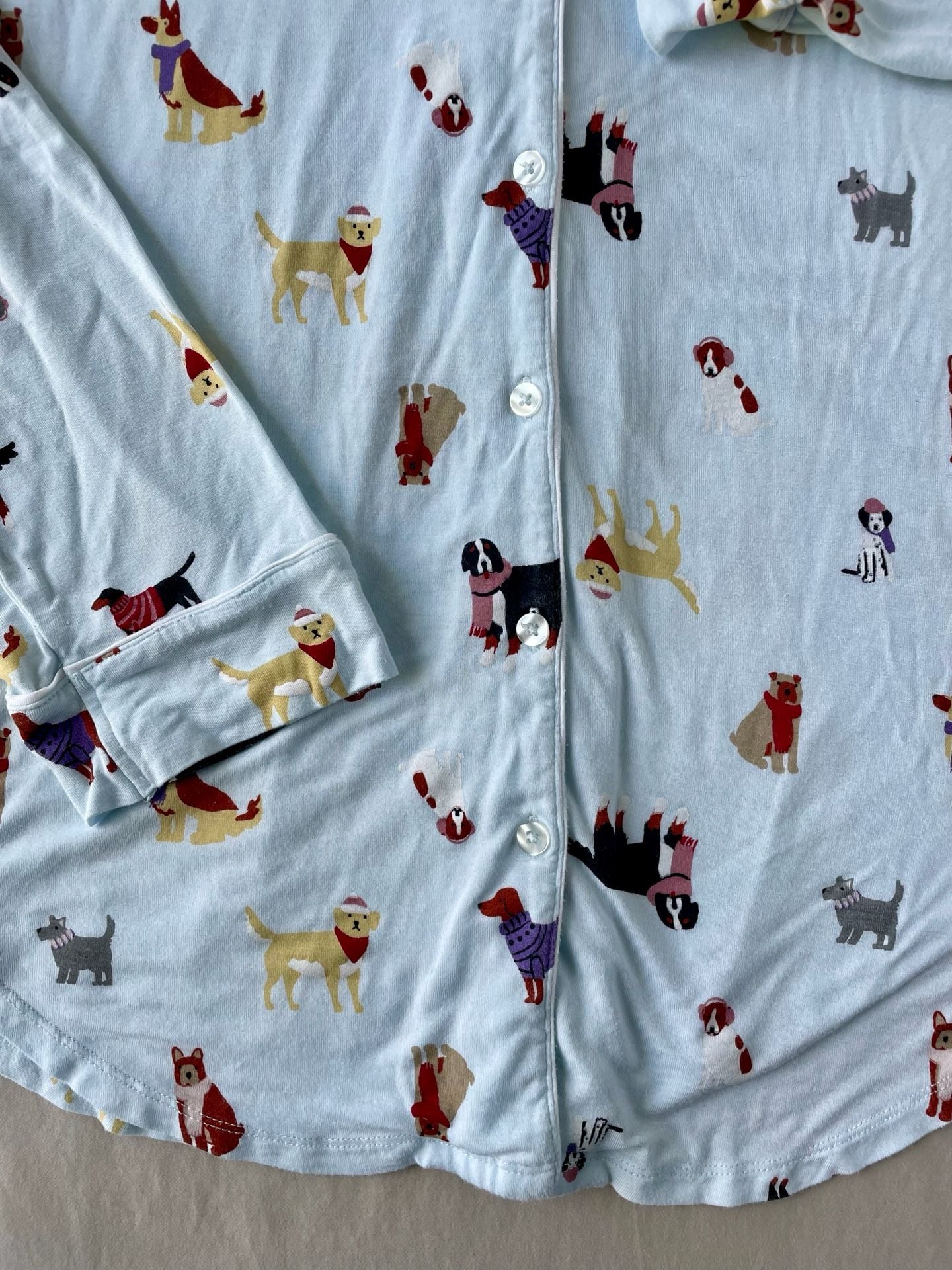 dip Eco-Friendly 3-Piece Sleepwear Christmas Dogs Pajama Set with Scrunchie 7