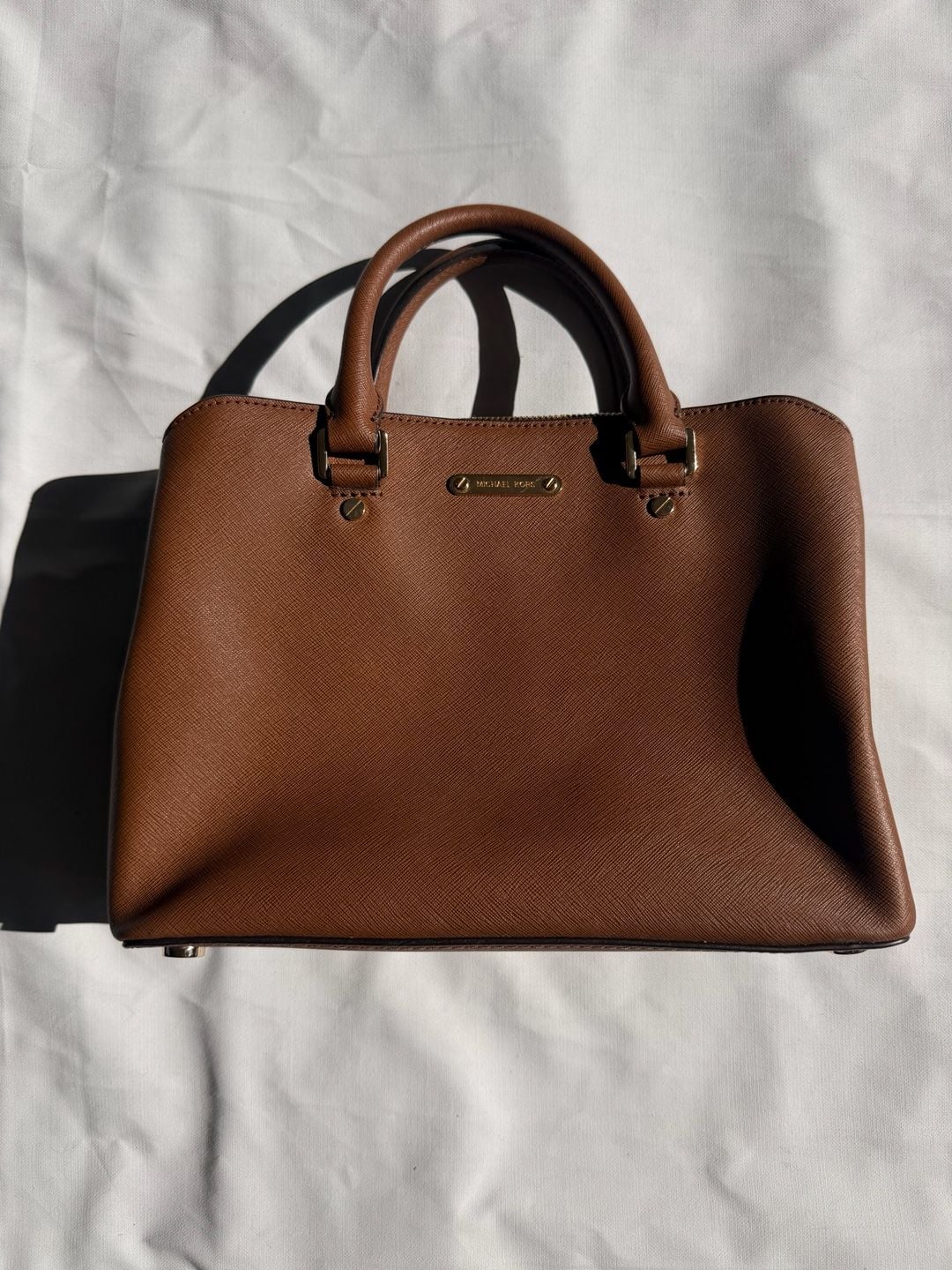 Michael Kors Savannah Medium Saffiano Leather Satchel Handbag 2