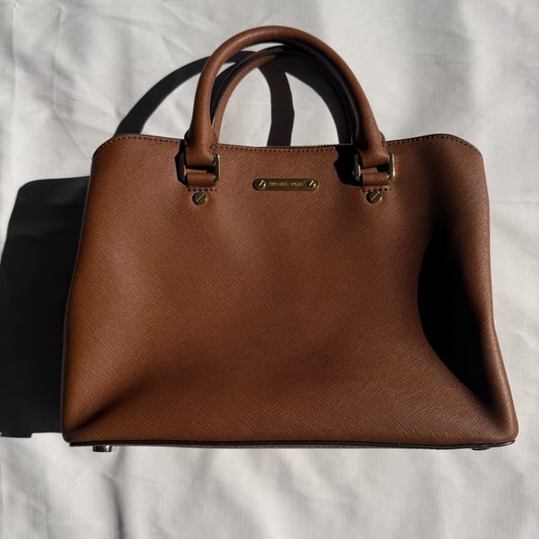 Michael Kors Savannah Medium Saffiano Leather Satchel Handbag