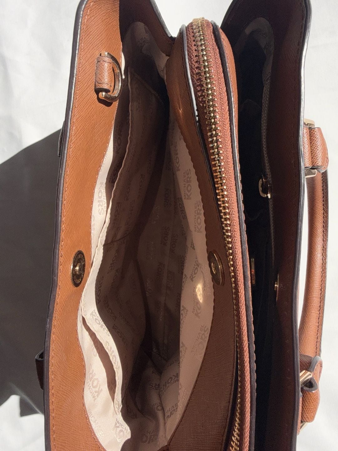 Michael Kors Savannah Medium Saffiano Leather Satchel Handbag 6