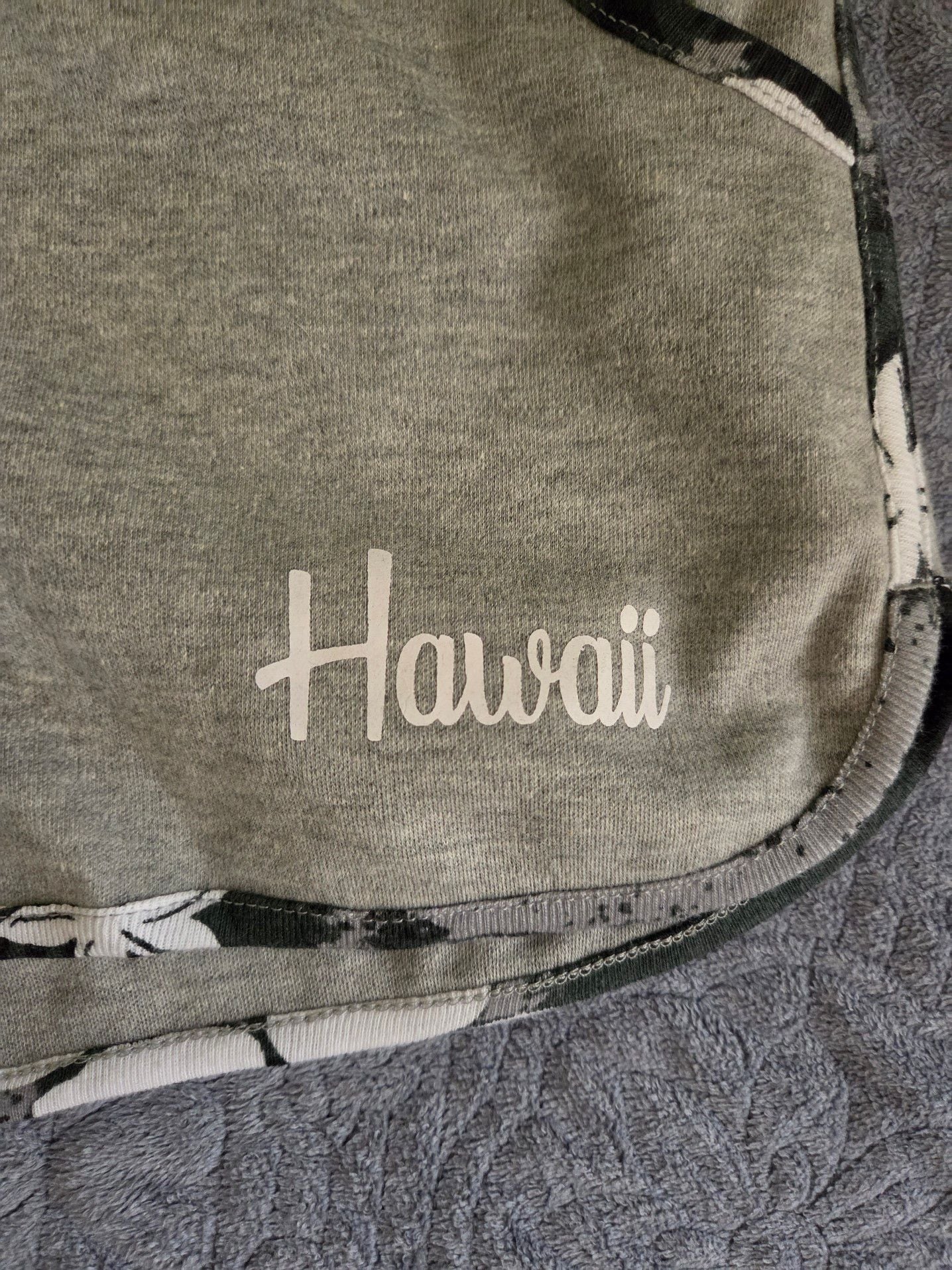 Y2k Island Design Collection Hawaii Floral Trim Shorts Gray 4