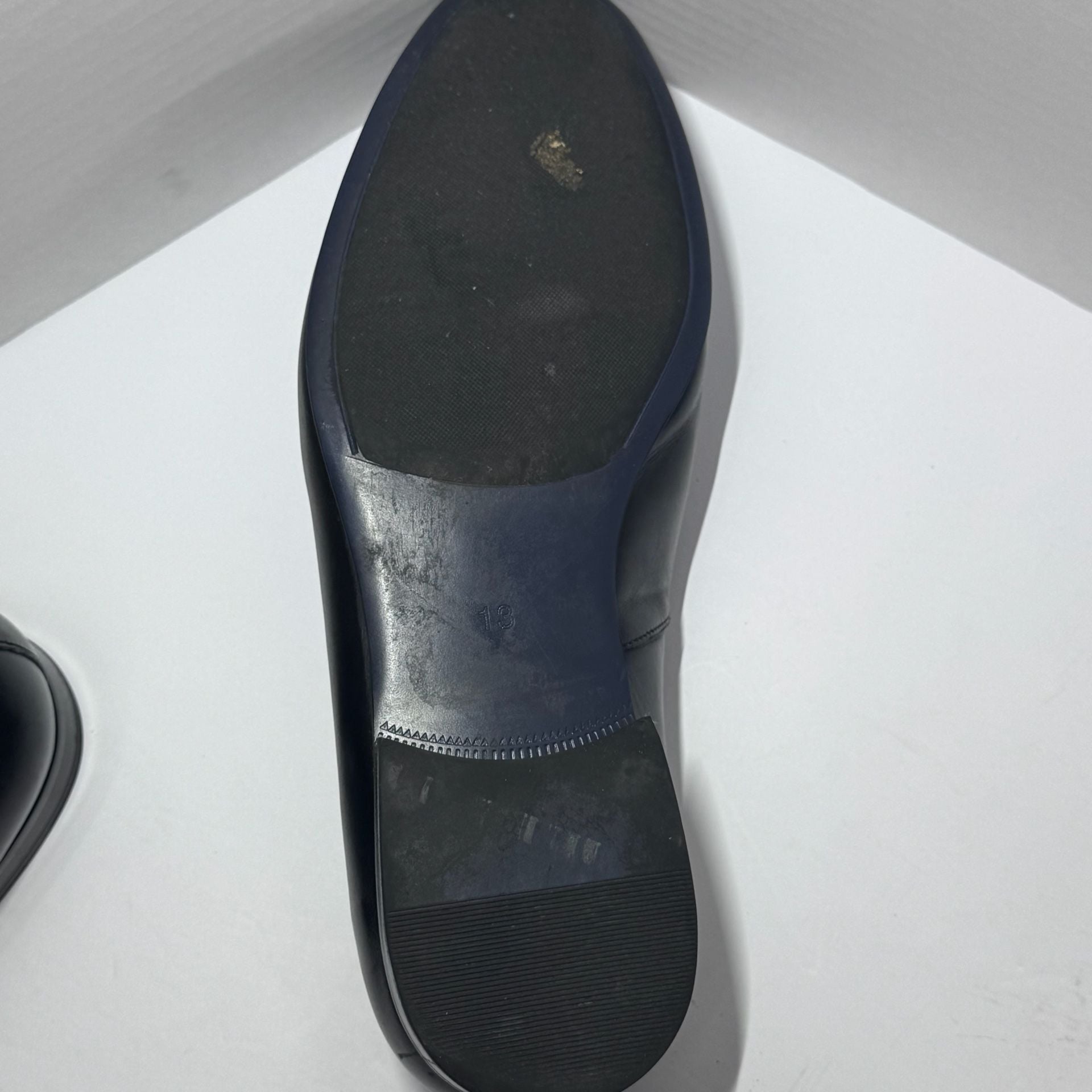 GIFENNSE Handmade Black Leather Croc-Embossed Loafers Size 13 14