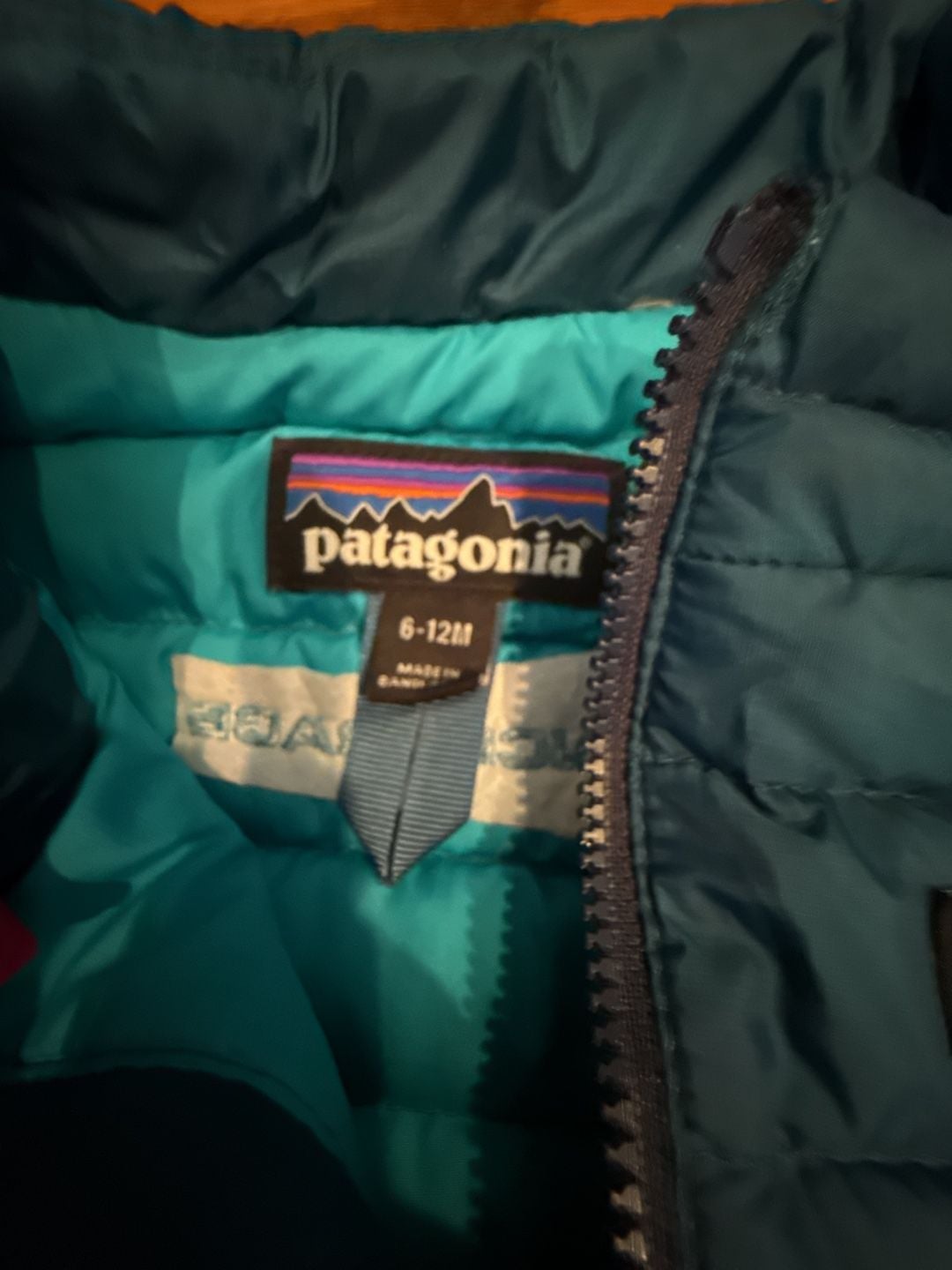 Patagonia Baby Down Sweater Vest Teal Size 6-12M 2