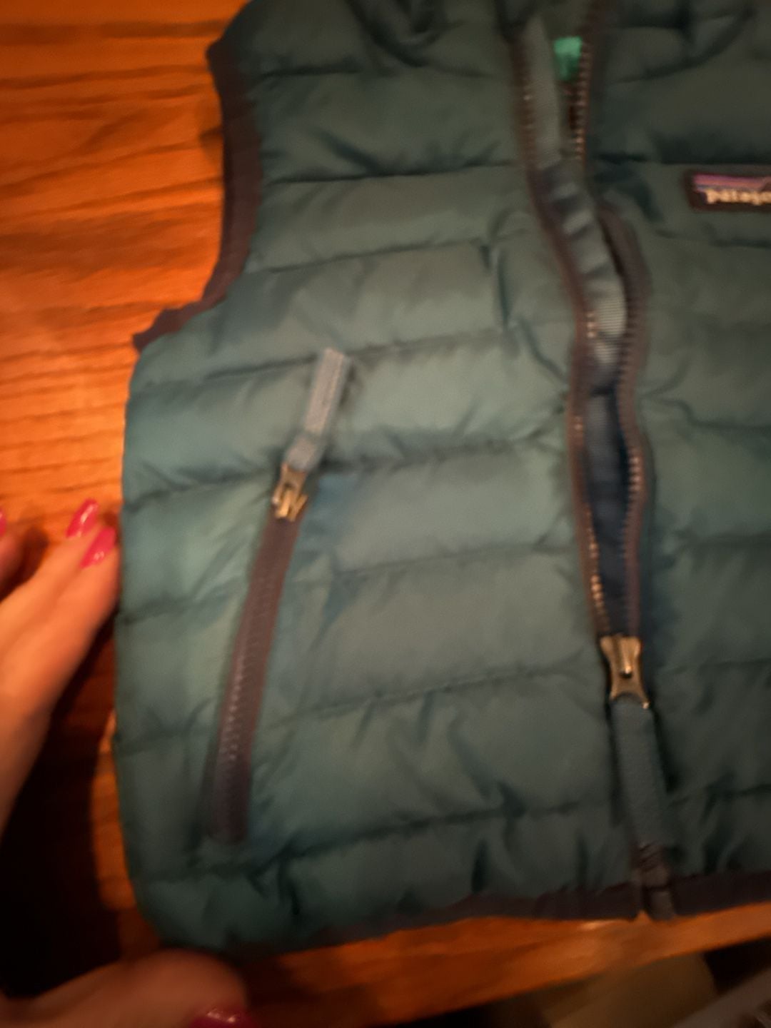 Patagonia Baby Down Sweater Vest Teal Size 6-12M 5