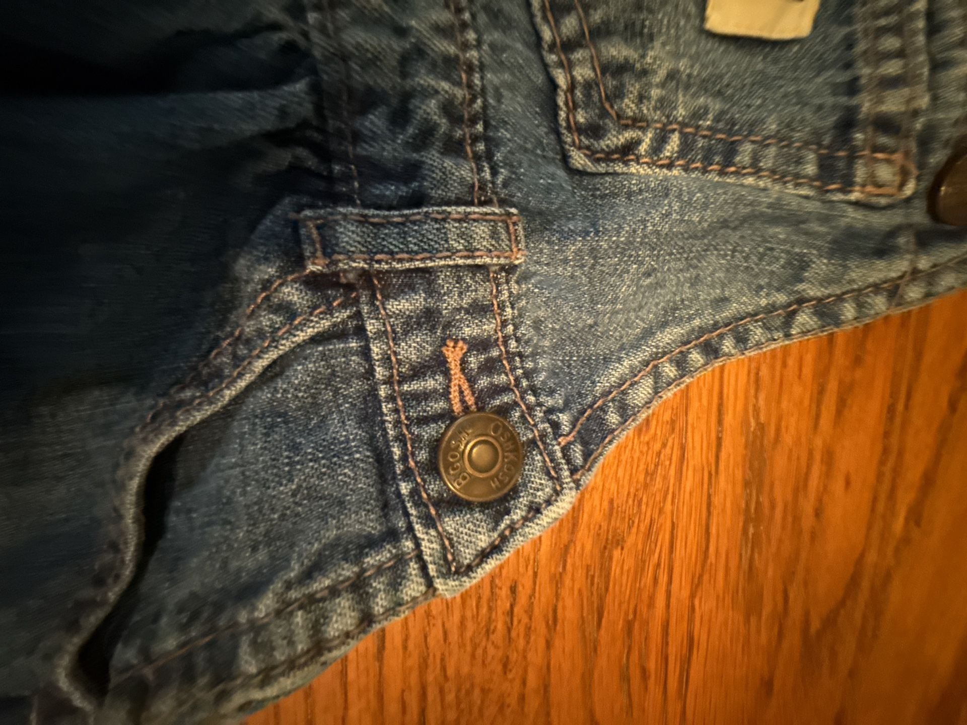 Vintage OshKosh B'gosh Vestbak Denim Jumper Overall Dress 24 Months 7