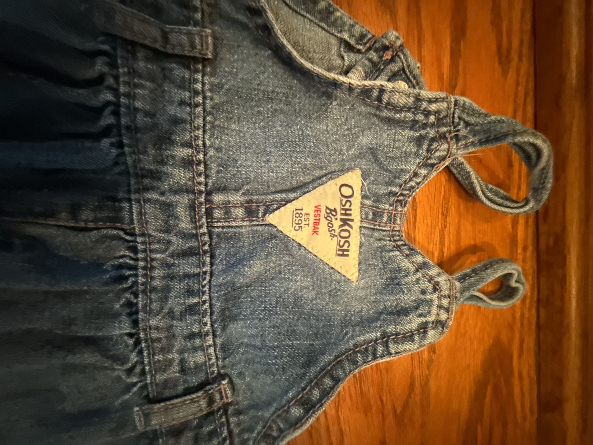 Vintage OshKosh B'gosh Vestbak Denim Jumper Overall Dress 24 Months 9