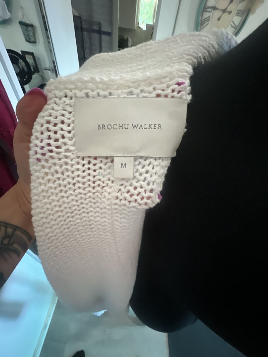 Brochu Walker The Cropped Cardigan in Salt White Cotton Linen Blend 3
