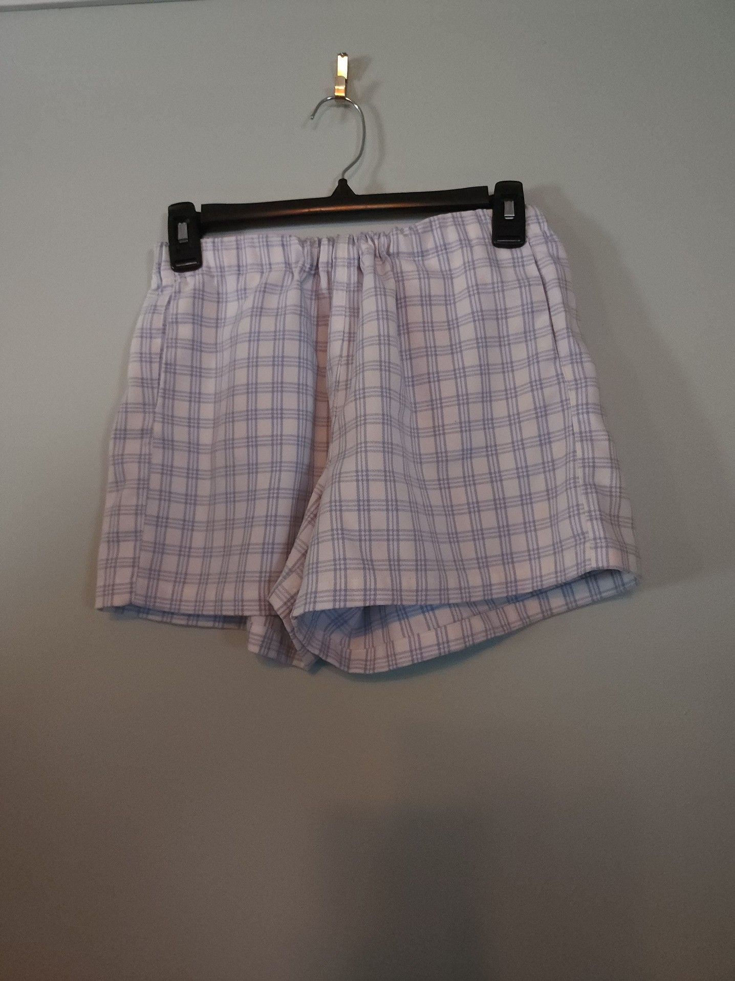 Brandy Melville Y2K Cozycore John Galt Light Blue Plaid Logan Boxer Shorts 2