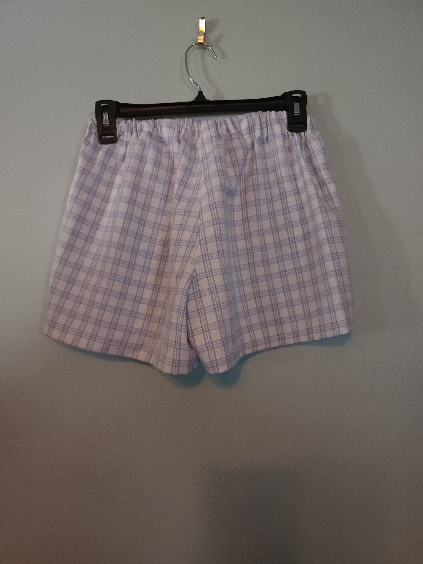 Brandy Melville Y2K Cozycore John Galt Light Blue Plaid Logan Boxer Shorts 4