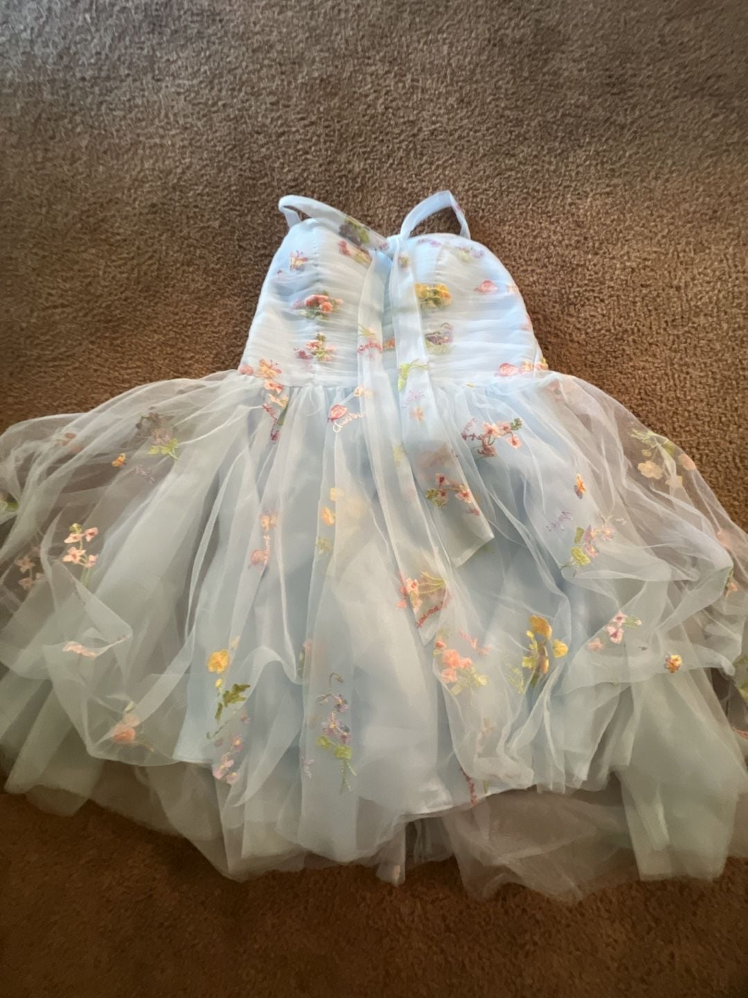 Sidajoli Blue Tulle Floral Embroidered Corset Homecoming Fairy Dress 2