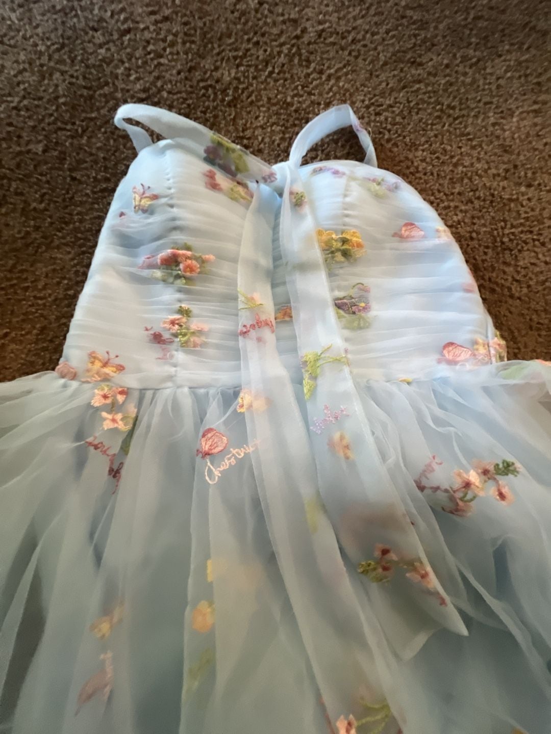 Sidajoli Blue Tulle Floral Embroidered Corset Homecoming Fairy Dress 3