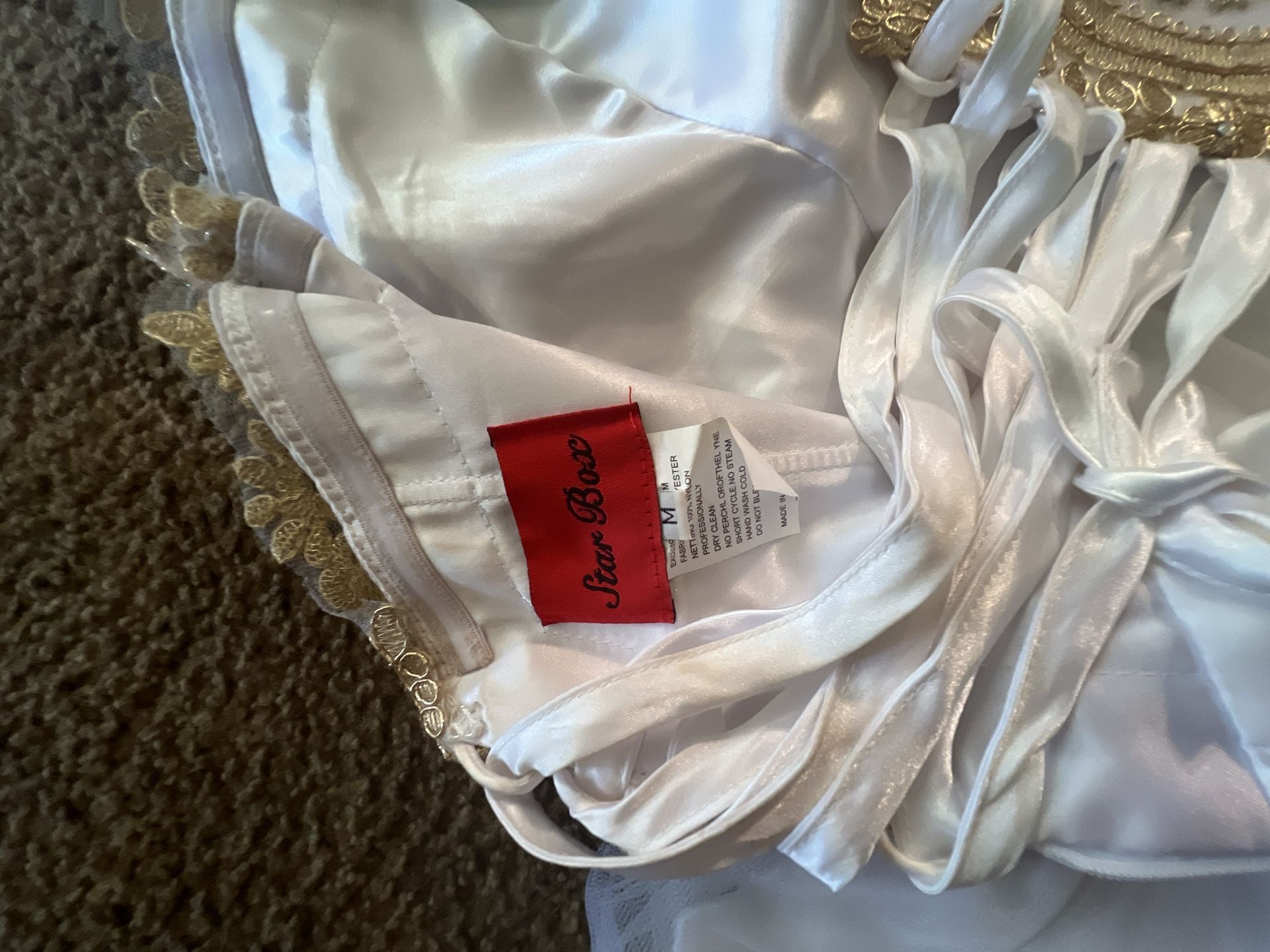 Star Box White and Gold Lace Corset Tulle Prom Cocktail Dress 5