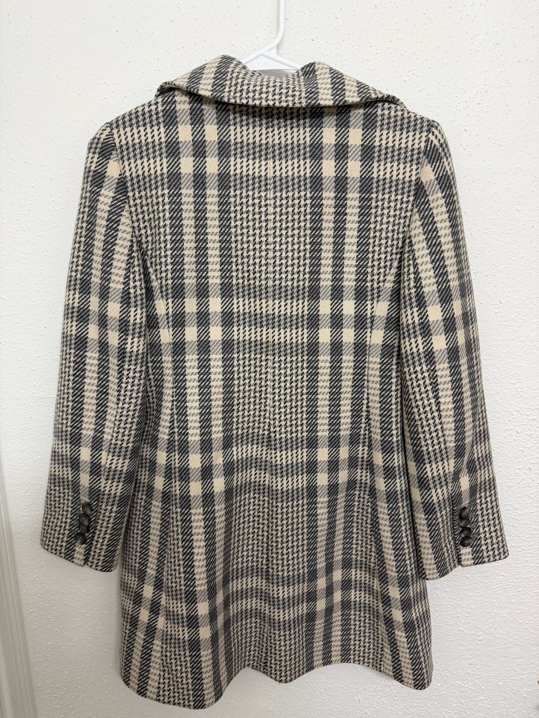 Ann Taylor Petites Plaid Wool Blend Single-Breasted Pea Coat 3