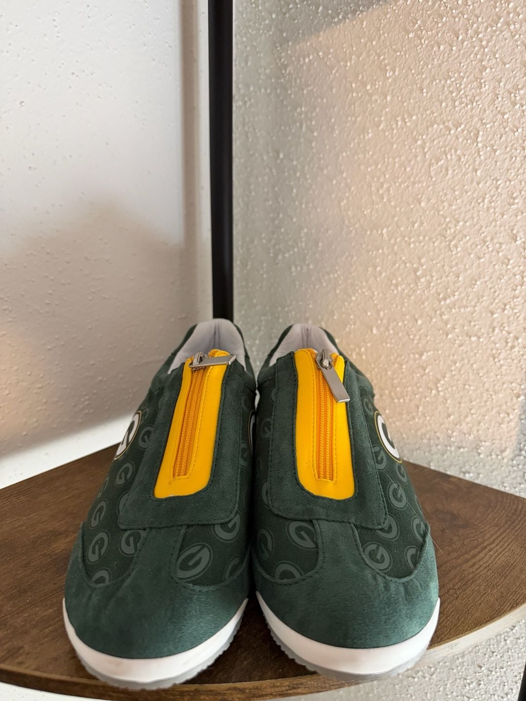 The Bradford Exchange Green Bay Packers Women's Zippered Suede & Canvas Sneakers 2