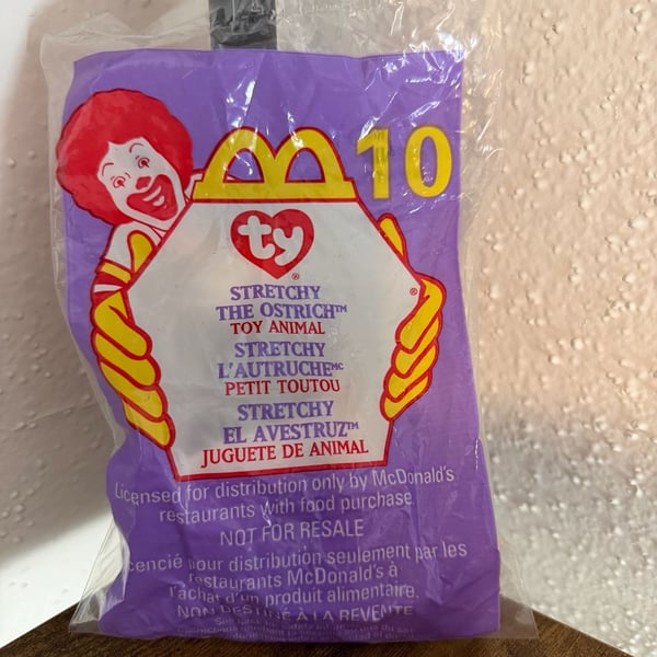 1999 McDonald's Ty Teenie Beanie Babies Stretchy the Ostrich #10