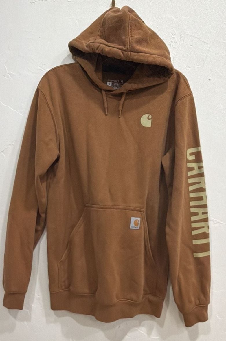 Carhartt Rain Defender Loose Fit Midweight Logo Graphic Hoodie 105940 BRN 2