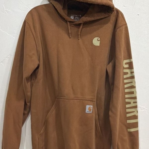 Carhartt Rain Defender Loose Fit Midweight Logo Graphic Hoodie 105940 BRN