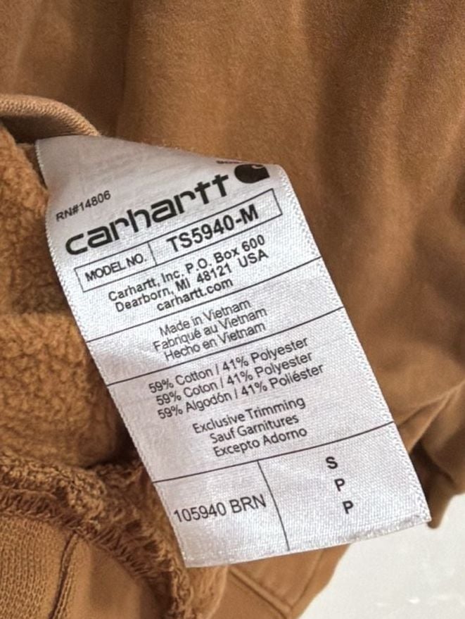 Carhartt Rain Defender Loose Fit Midweight Logo Graphic Hoodie 105940 BRN 6