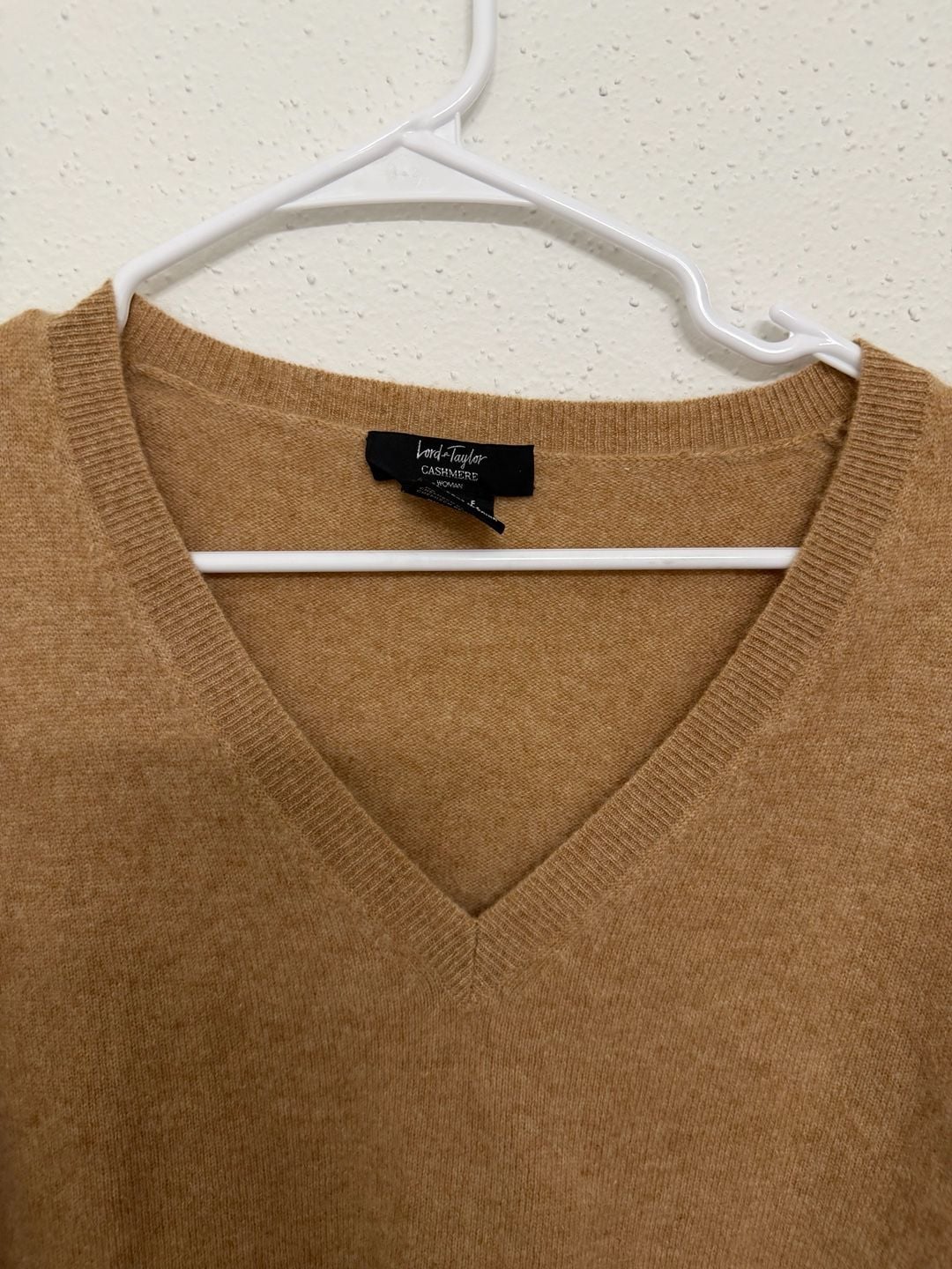 Lord & Taylor 100% Cashmere V-Neck Sweater in Camel 4