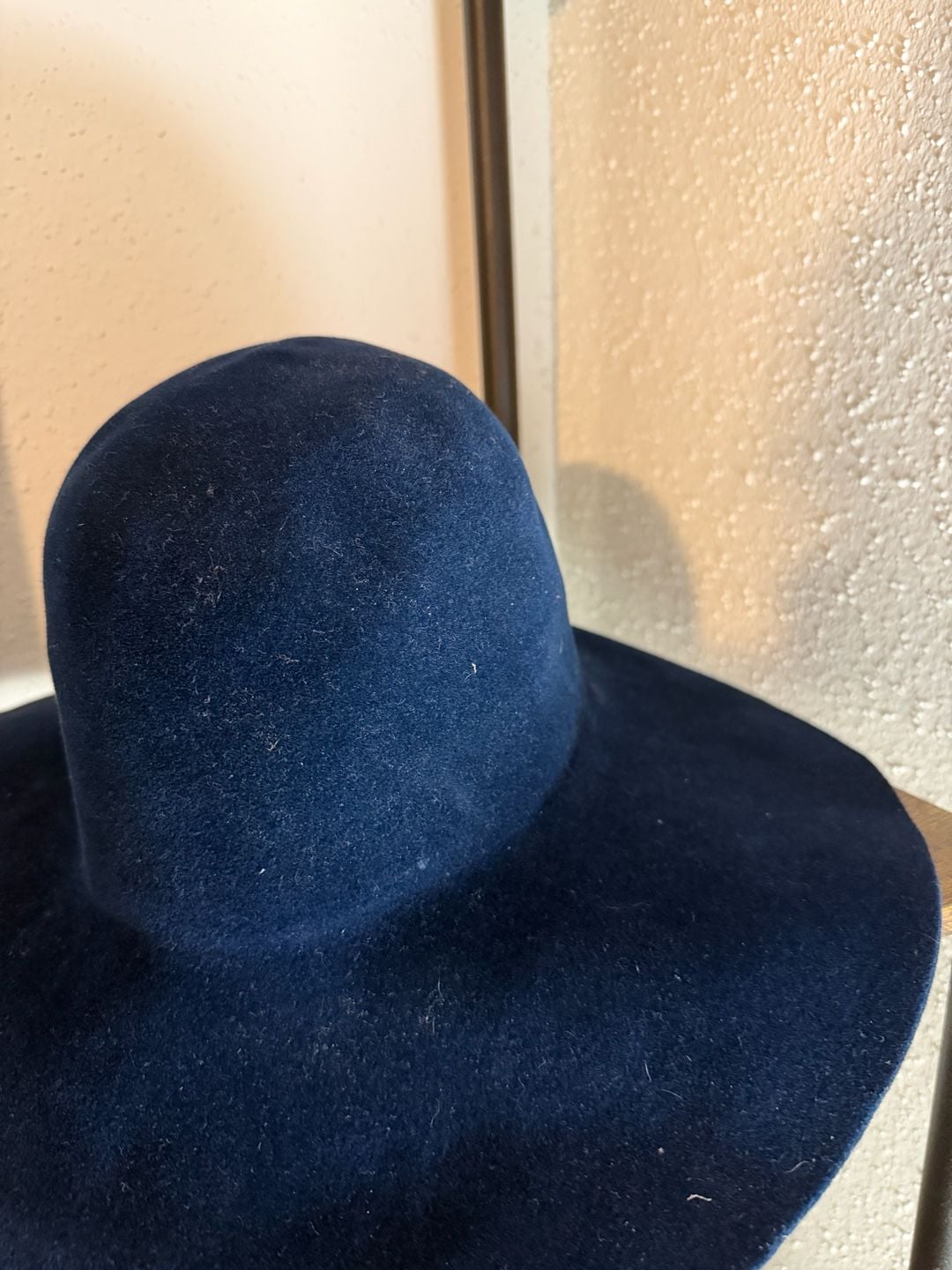 Borsalino Antica Casa Navy Blue Fur Felt Velour Capeline Floppy Hat 3
