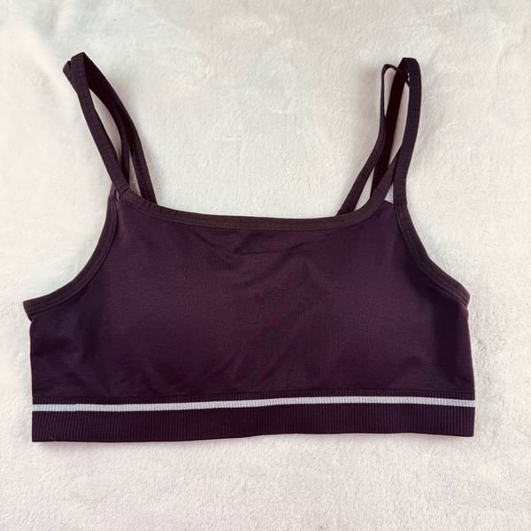 GYMSHARK Seamless Double-Straps Stretch-Woven Sports Bra brown medium
