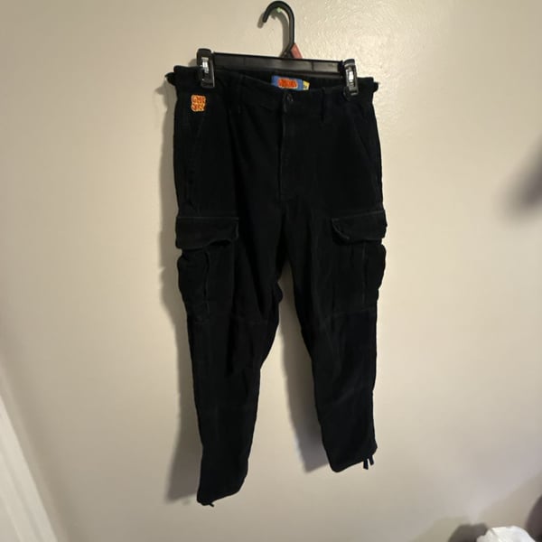 Empyre Black Corduroy Loose Fit Cargo Pants
