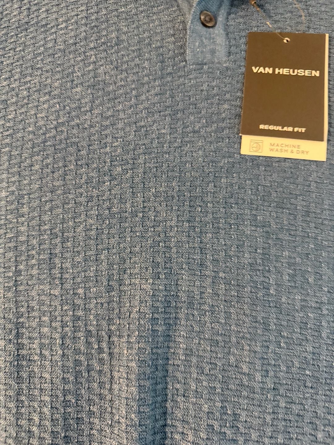 Van Heusen Regular Fit Men's Waffle Knit Short Sleeve Polo Sweater Shirt 4