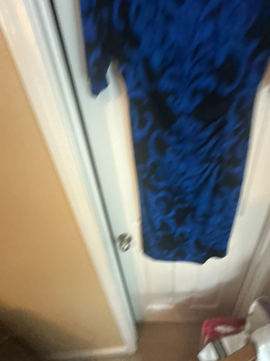 Connected Apparel Blue and Black Damask Ruched Sheath Dress 5