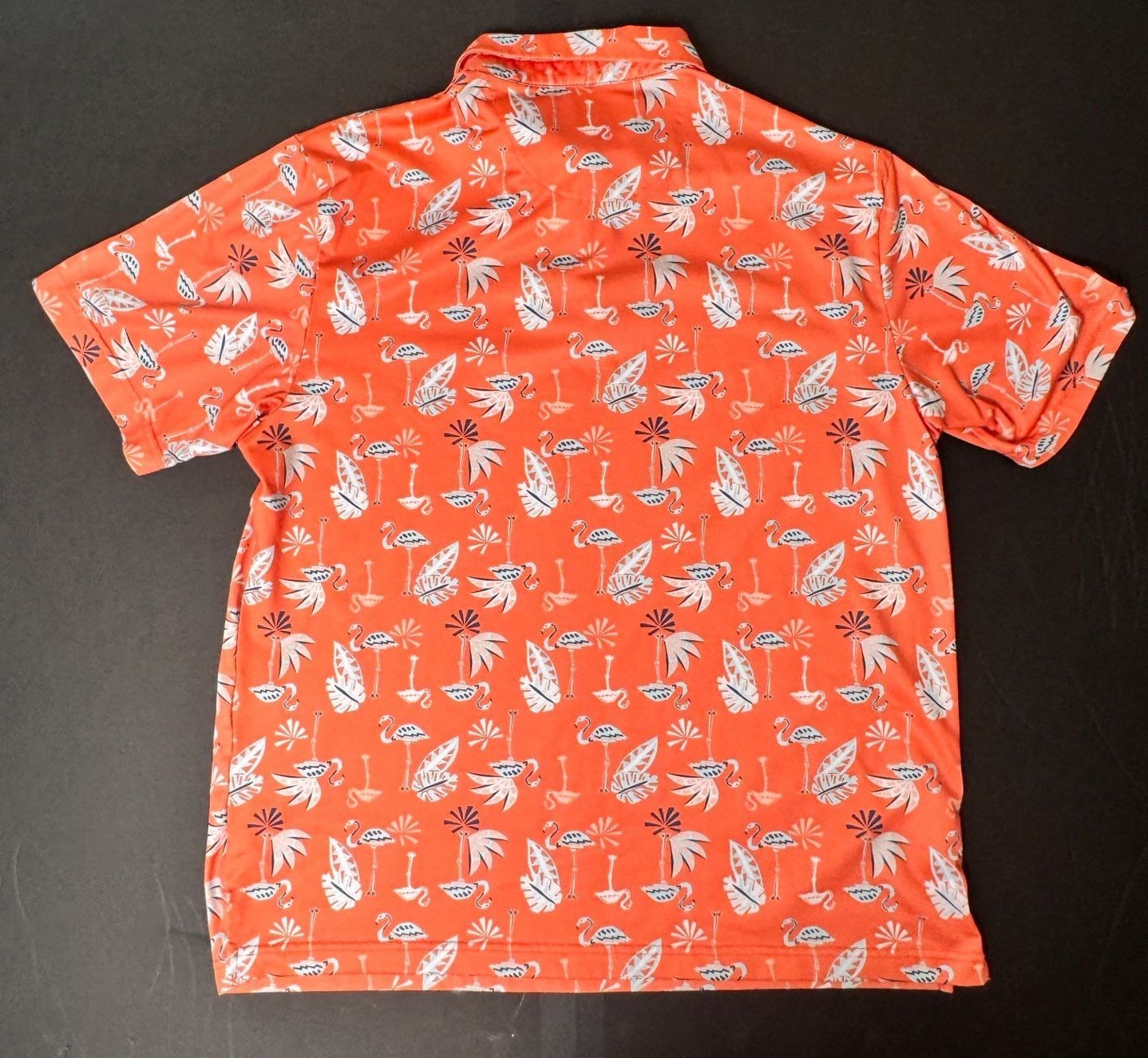 Jack Nicklaus Eco Choice Orange Flamingo Performance Golf Polo 4