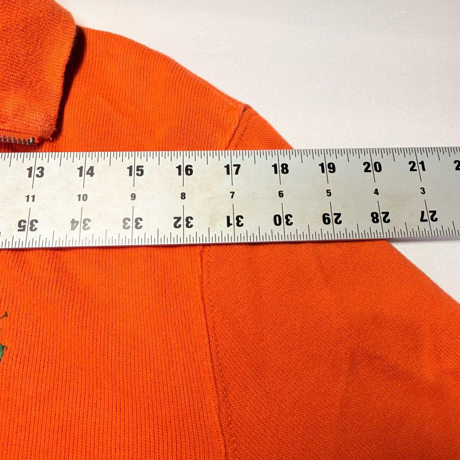 Polo Ralph Lauren Orange Pima Cotton 1/4 Zip Pullover Sweater 6