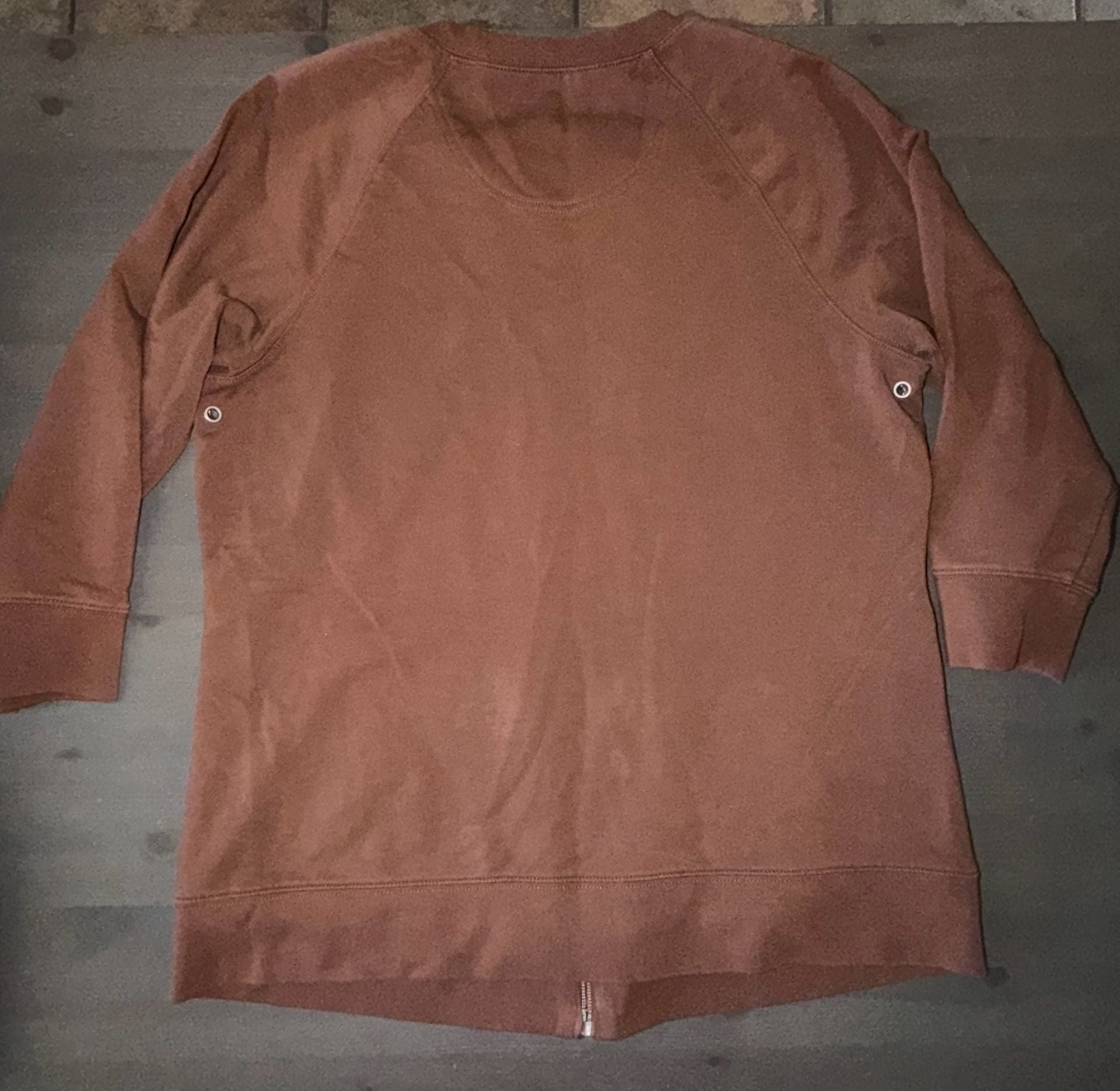 Women's Brown Drawstring zip-through hoodie 3