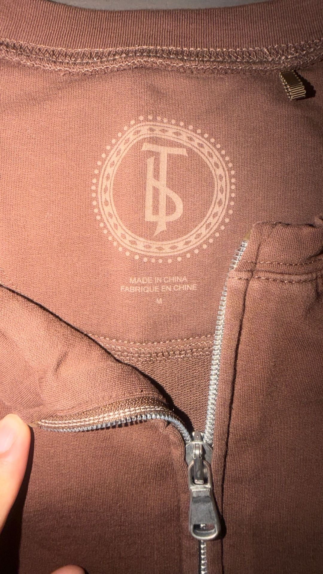 Women's Brown Drawstring zip-through hoodie 5