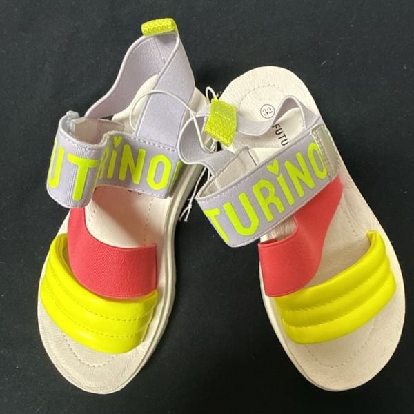 Futurino Kids Colorblock Chunky Platform Slingback Sandals