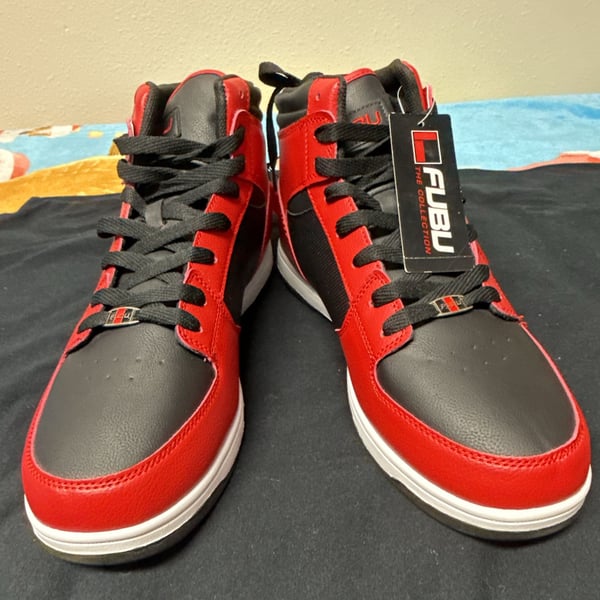 FUBU Heritage Basketball High Top Sneakers Red and Black