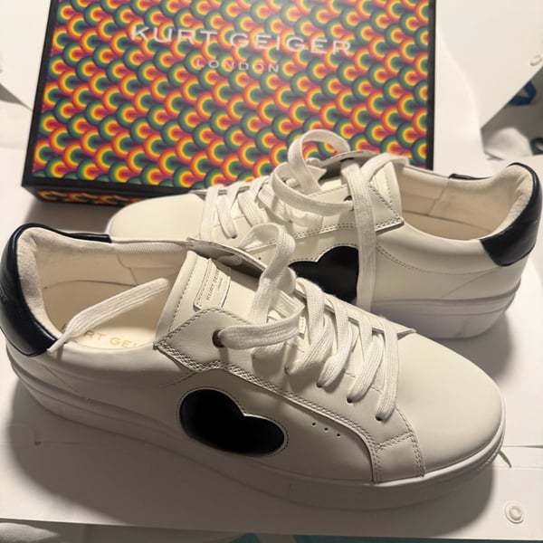 Lana Heart Black Heart Sneaker by Kurt Geiger, London