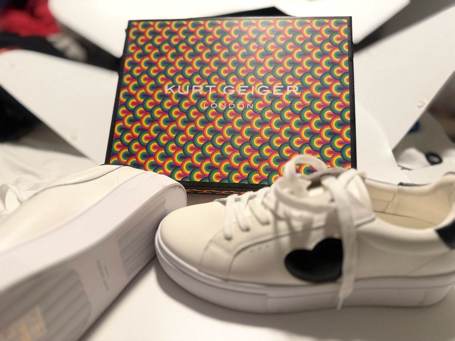 Lana Heart Black Heart Sneaker by Kurt Geiger, London  11