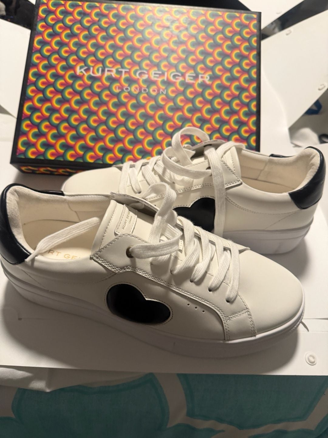 Lana Heart Black Heart Sneaker by Kurt Geiger, London  16